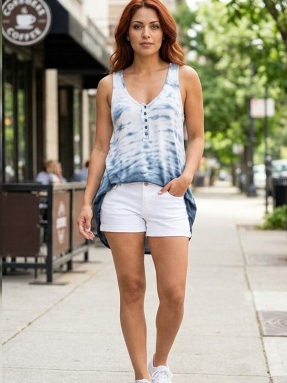 ❤️ Patterson J. Kincaid Stripe Racer Back Tank Top NWOT